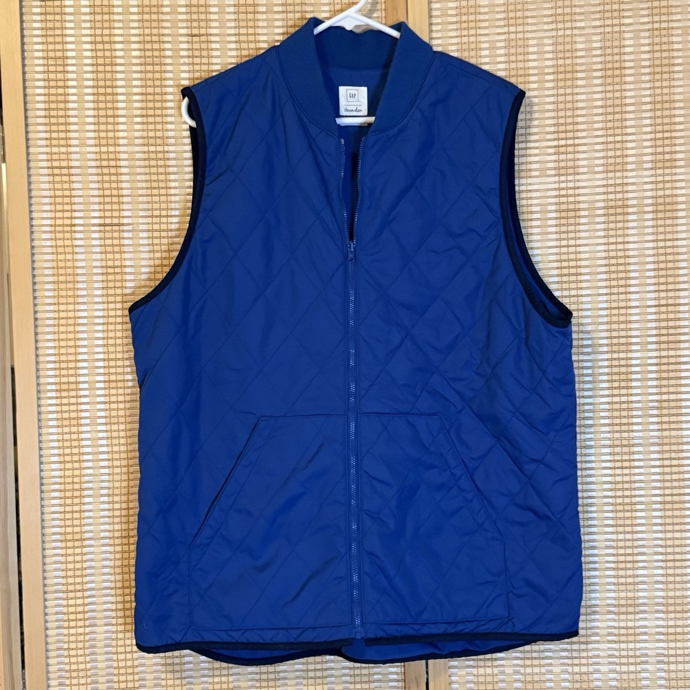 Gap Steven Alan Mens XL Vest Blue Puffer Pockets Activewear Outdoors‎ Sportswear